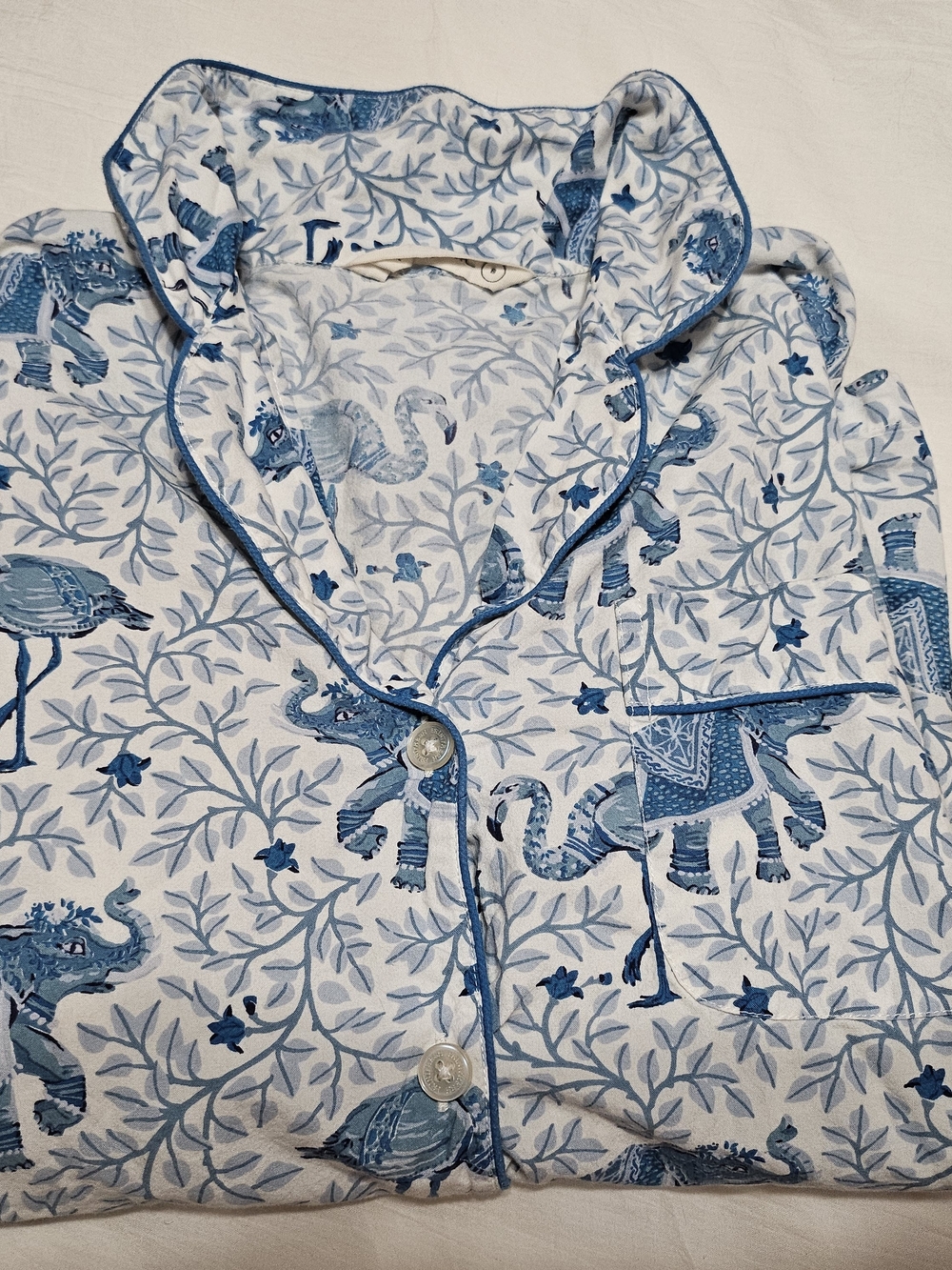 Print Fresh Blue Flamenco Long Pant Sleep Set Size Small